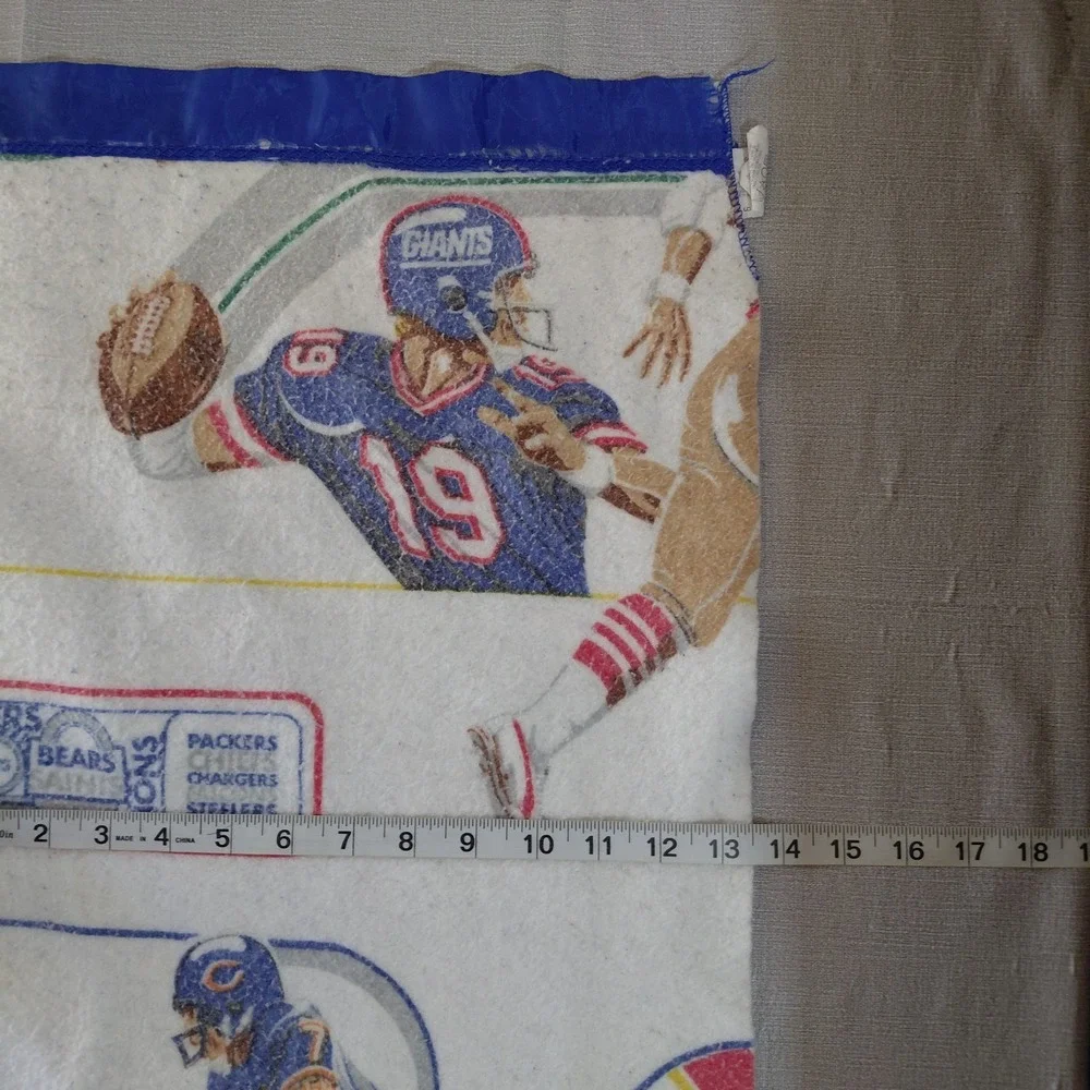 Vintage Fleece Blanket NFL Football Teams All Over Graphic Print Made in USA